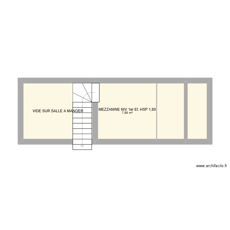 MEZZANINE NIV 1er Et.. Plan de 4 pièces et 23 m2