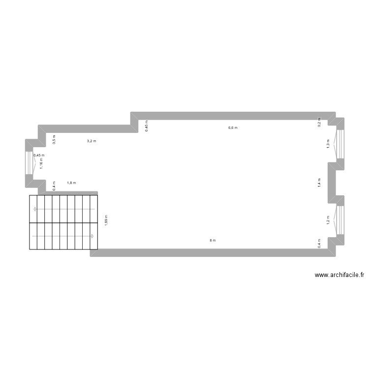 Etage 2. Plan de 1 pièce et 40 m2