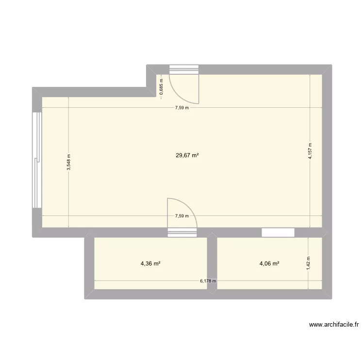 RICCARDI - INJ + MB2K. Plan de 3  et 38 m²
