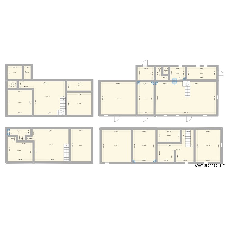 JOUY. Plan de 23 pièces et 335 m2