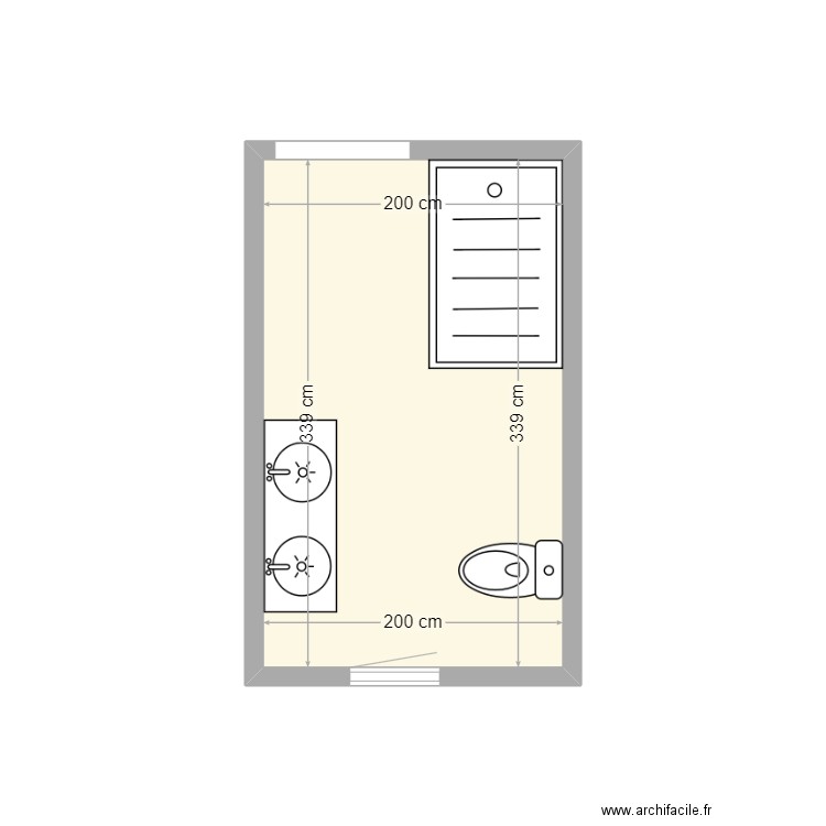 bauwin. Plan de 1 pièce et 7 m2