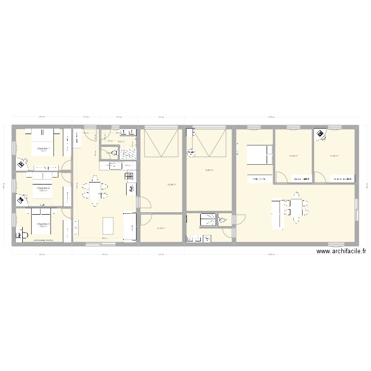 projet maison mitoyenne 3 chambres avec garage. Plan de 0 pièce et 0 m2