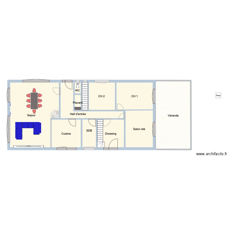 Jody RDC. Plan de 12 pièces et 146 m2