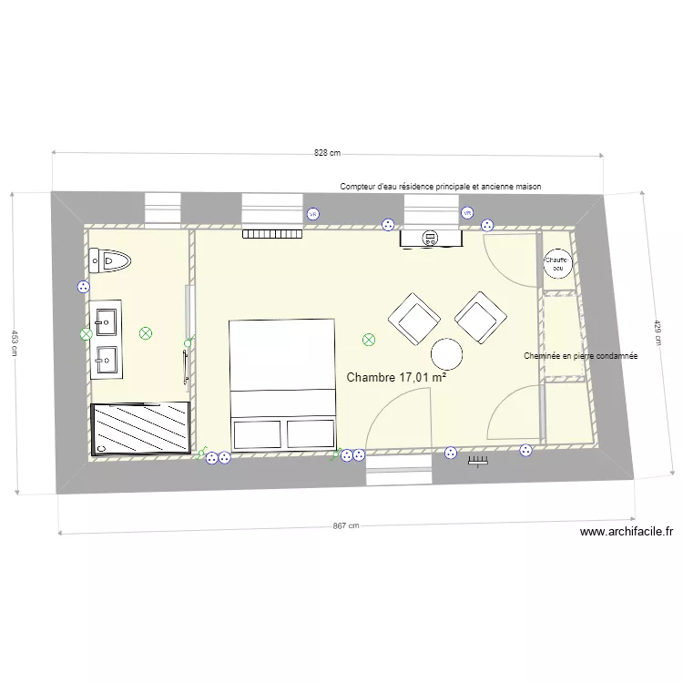 MAISONNETTE. Plan de 1  et 27 m²