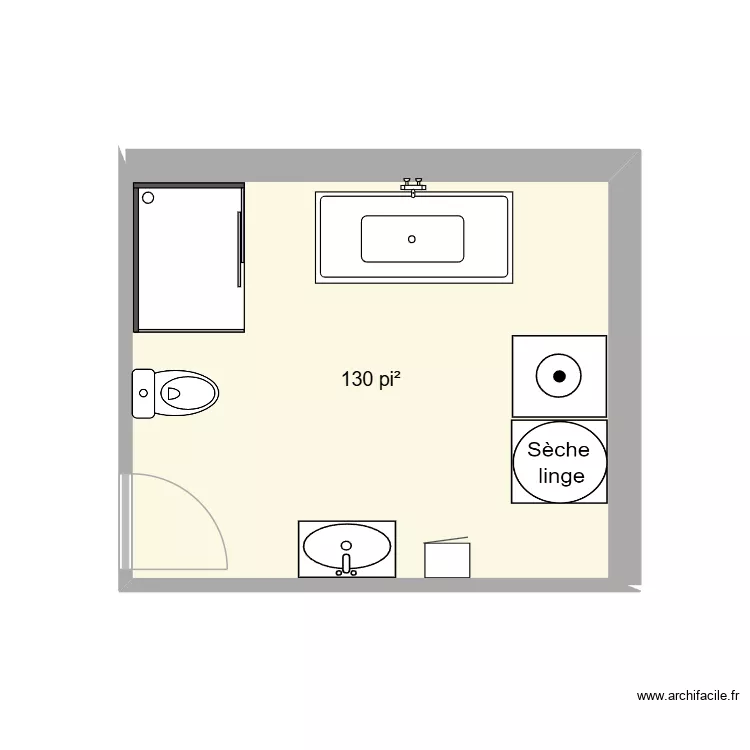 Salle de bain Chlo&eacute;. Plan de 1  et 12 m²
