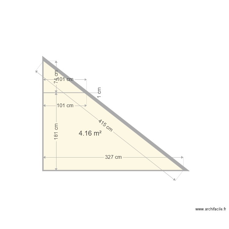 EL Hafet. Plan de 1 pièce et 4 m2