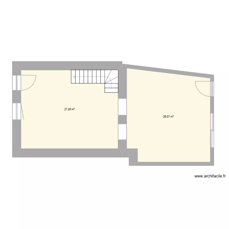 avec extension. Plan de 2 et 53 m² avec extension. Plan de 2 et 53 m²