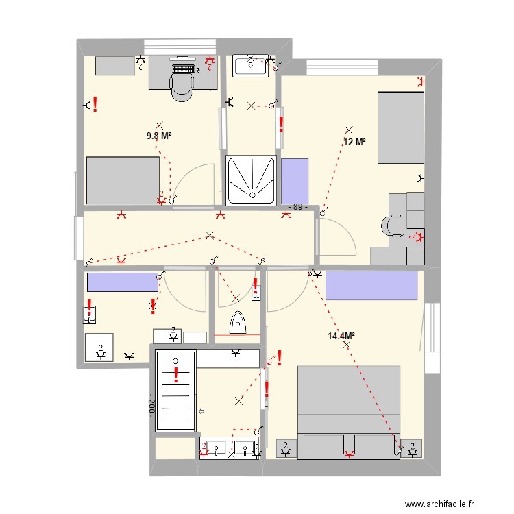 PLAN ZONE NUIT 28-07-25  v3   1-50. Plan de 6 pièces et 58 m2