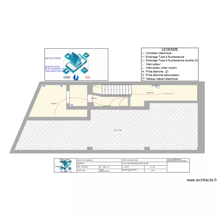 CHEZ ADRIEN PLAN SOUS-SOL. Plan de 4 et 72 m² CHEZ ADRIEN PLAN SOUS-SOL. Plan de 4 et 72 m²