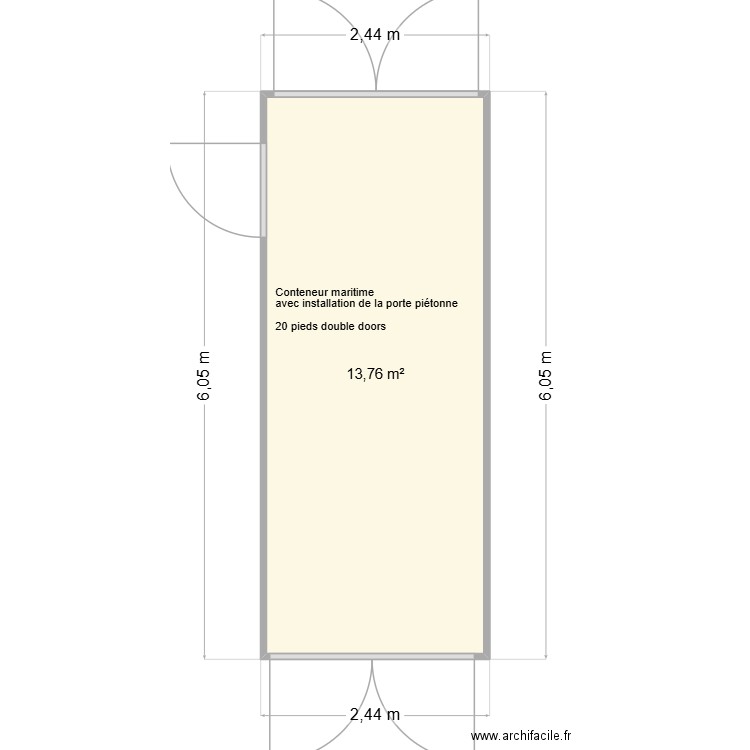 Verb. Plan de 1 pièce et 14 m2