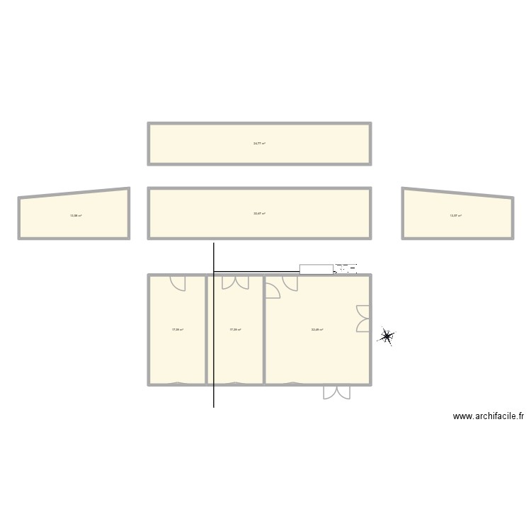 plan hangar. Plan de 7 pièces et 150 m2