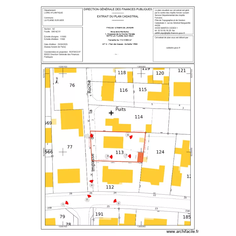 DP 2 BOCHEREAU. Plan de 