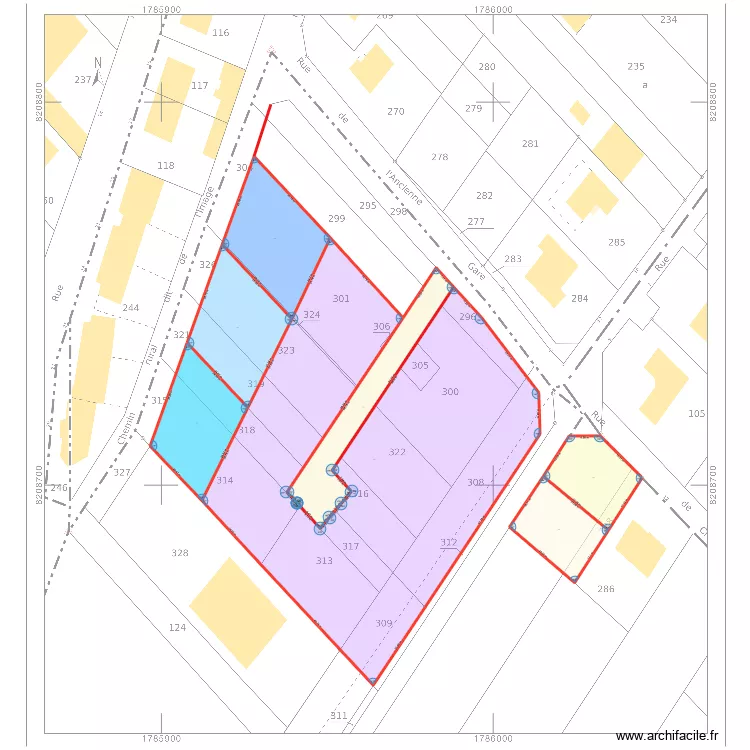 1 plan face meme profondeur 2. Plan de 7  et 9117 m²