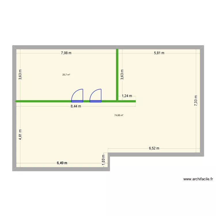 BLMTL_mur. Plan de 2  et 101 m²