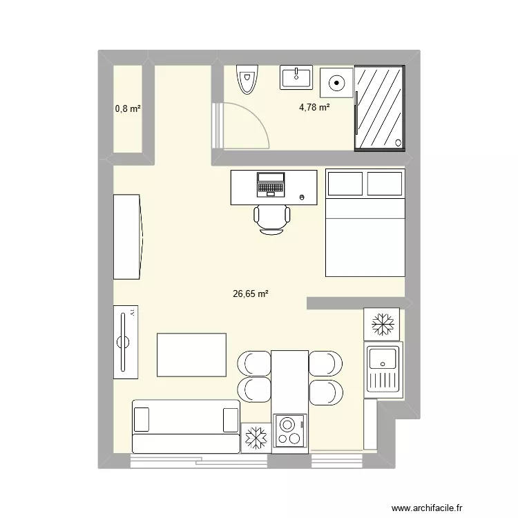 martin. Plan de 3  et 32 m²