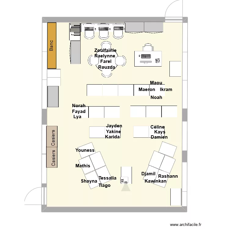 Classe P3 Groupe de 3-4 HOMOGENE. Plan de 