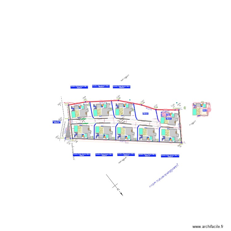 Lamai center land area V2. Plan de 72 pièces et 3168 m2
