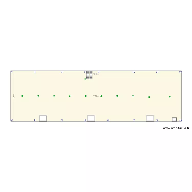 ETAGE ELECTRICITE. Plan de 1  et 77 m²