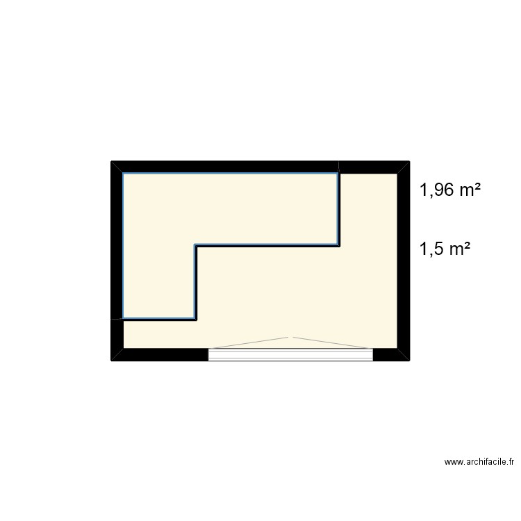 balcon. Plan de 2 pièces et 3 m2