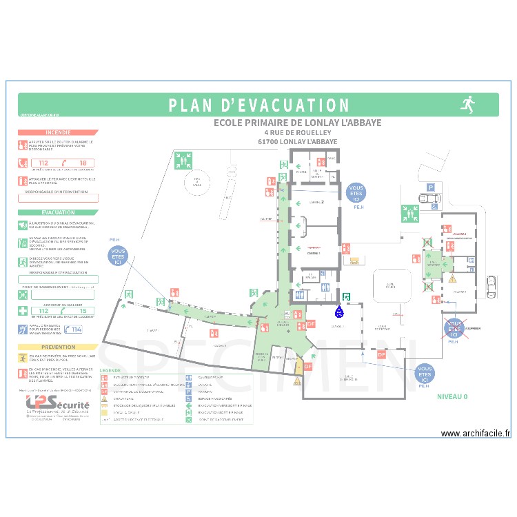 MODIF ECOLE MATERNELLE LONLAY. Plan de 0 pièce et 0 m2