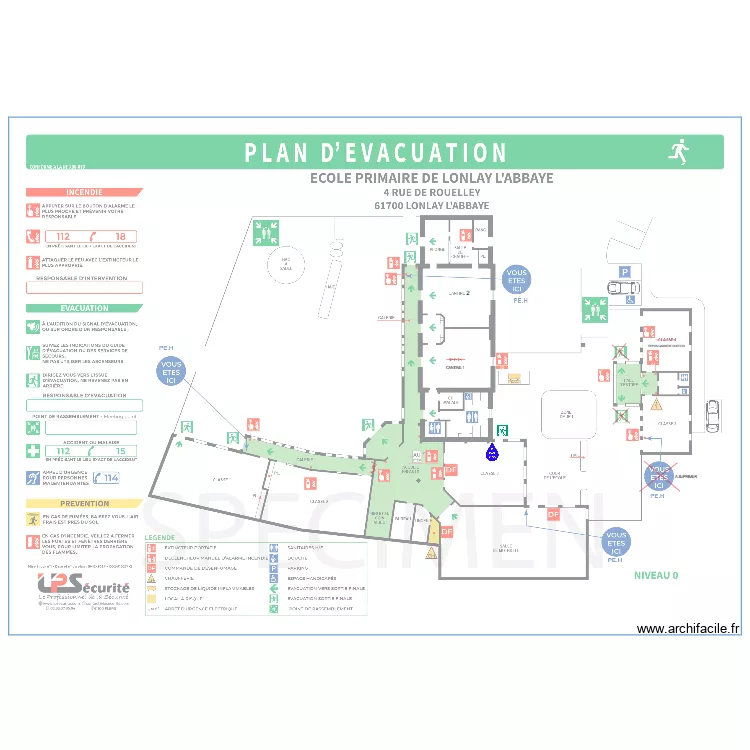 MODIF ECOLE MATERNELLE LONLAY. Plan de 