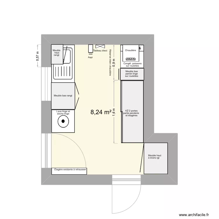 Buanderie cancale. Plan de 
