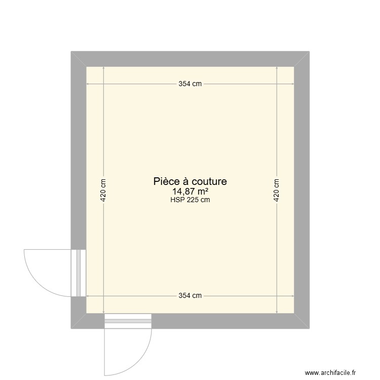 PLAN MANGOLD pièce à couture. Plan de 1 pièce et 15 m2