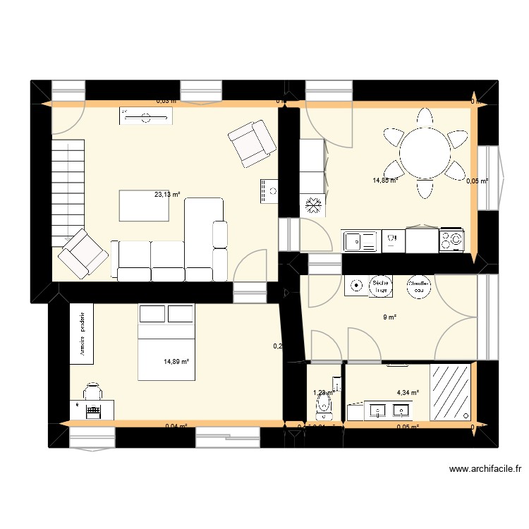 RDC Papi V1. Plan de 0 pièce et 0 m2