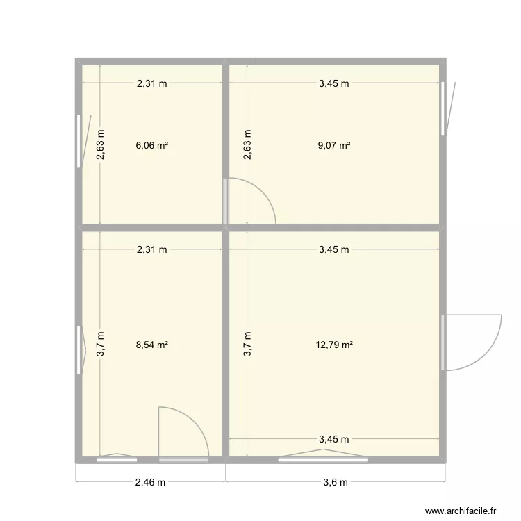 Chemin de fontaine sauv. Plan de 4 Pièces et 36 m²