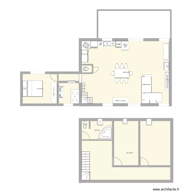 TRAVAUX MAISON. Plan de 4  et 111 m²