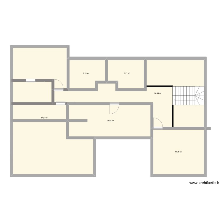 étage 1 de maison canada. Plan de 6 pièces et 142 m2
