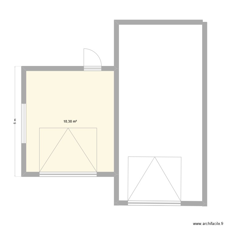 garage gresy. Plan de 1 pièce et 18 m2