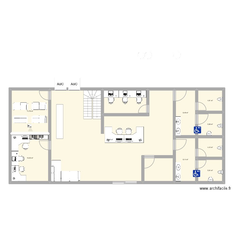 hall. Plan de 10 pièces et 169 m2