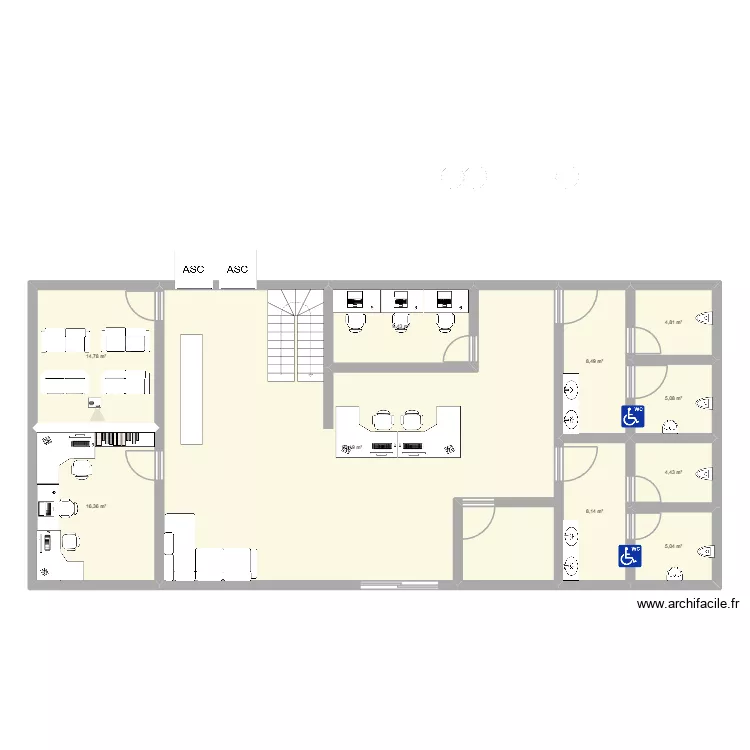 hall. Plan de 10 pièces et 169 m²