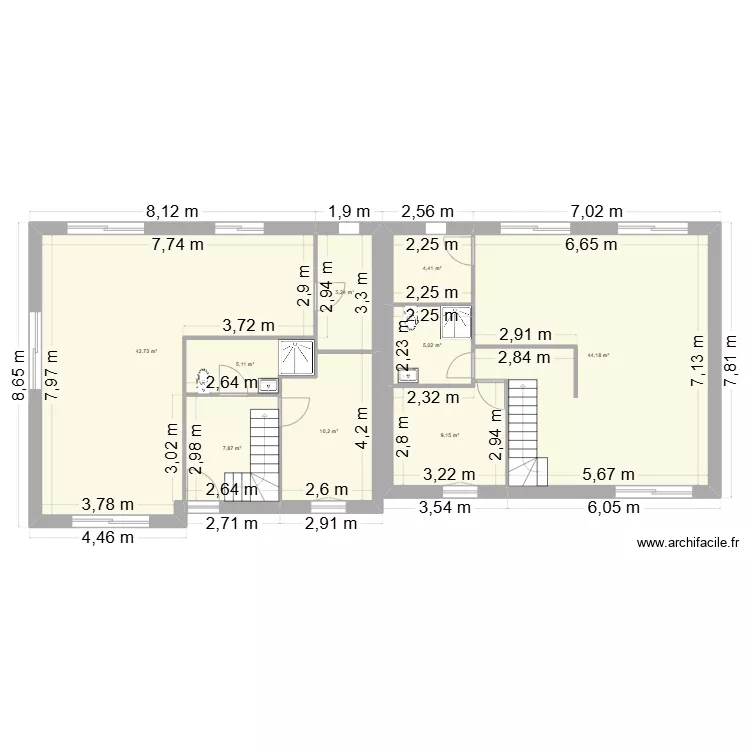 sas blanc. Plan de 