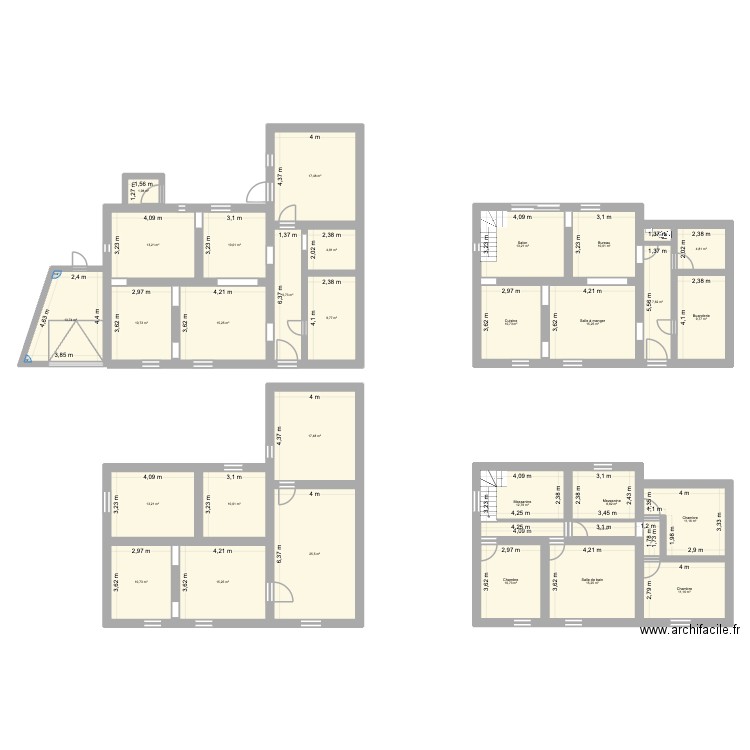 Feschaux. Plan de 31 pièces et 342 m2