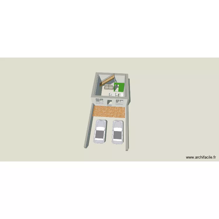 GUERINIERE avant sans terrasse. Plan de 5  et 31 m²