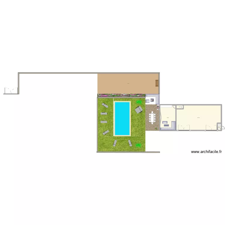 Garage et ext. Plan de 4 Pièces et 114 m²