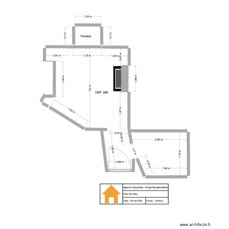 Plan 2D Boulainvilliers. Plan de 0 pièce et 0 m2