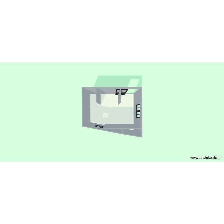 Salle de bain v2. Plan de 2 pièces et 11 m2