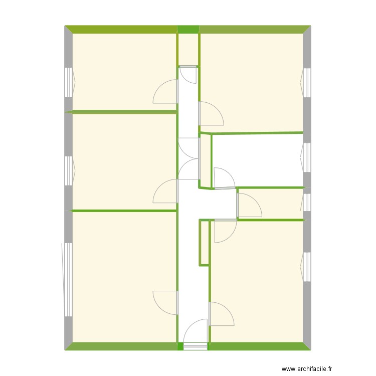 PLAN T4 ESCALIER 3. Plan de 9 pièces et 65 m2