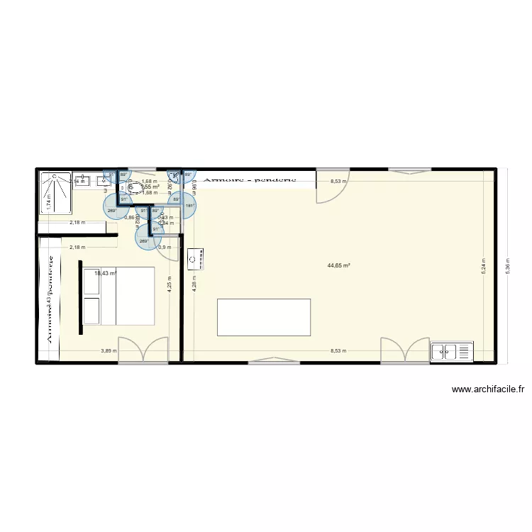 Ferme 24 -2. Plan de 3 pièces et 65 m² Ferme 24 -2. Plan de 3 pièces et 65 m²