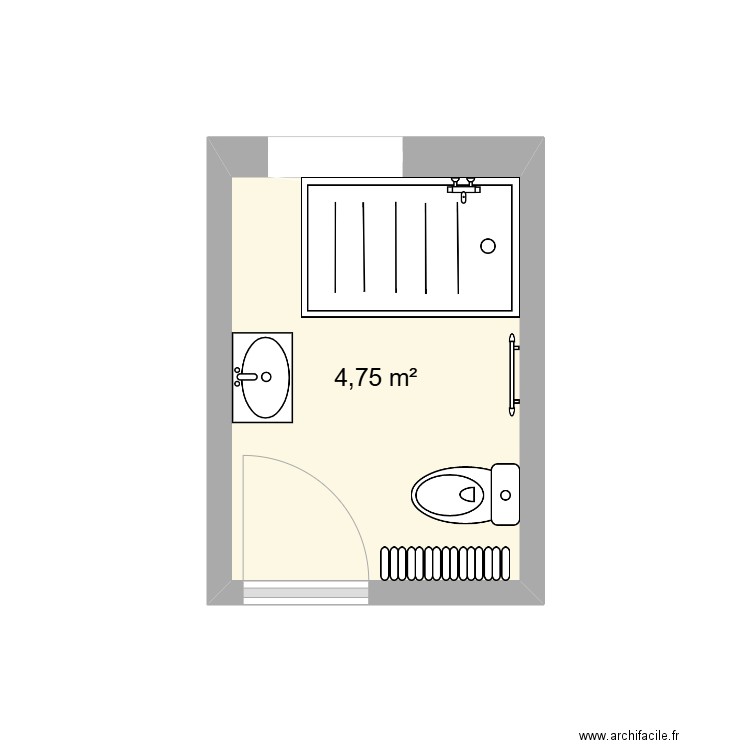 salle de bain Saillé. Plan de 1 pièce et 5 m2