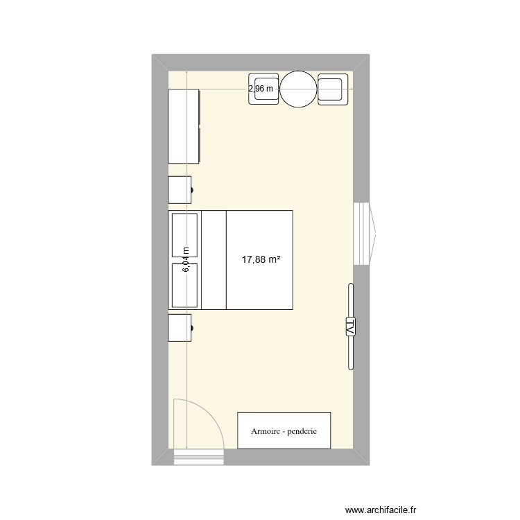 gite chbre rdc 21.4.25. Plan de 0 pièce et 0 m2