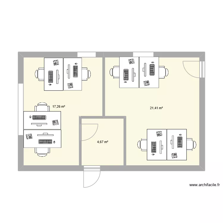 copieuse centrale. Plan de 3  et 43 m²