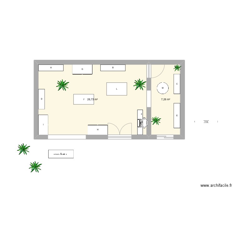 adoc. Plan de 2 pièces et 34 m2