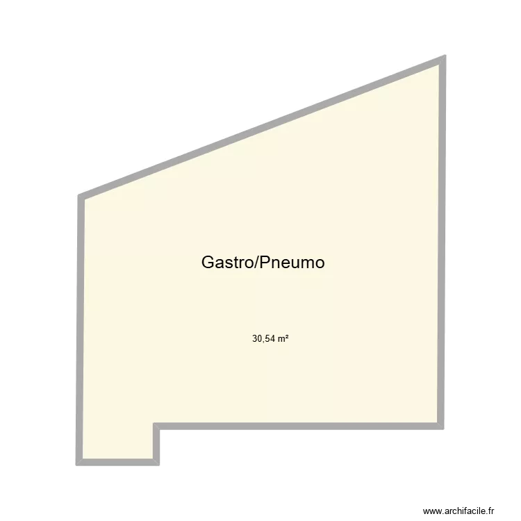 Gastro-Pneumo CHU Helora Jolimont. Plan de 1 pièce et 31 m²