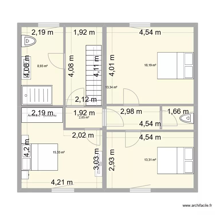 Haut après extension Crusnes. Plan de 6 et 71 m² Haut après extension Crusnes. Plan de 6 et 71 m²