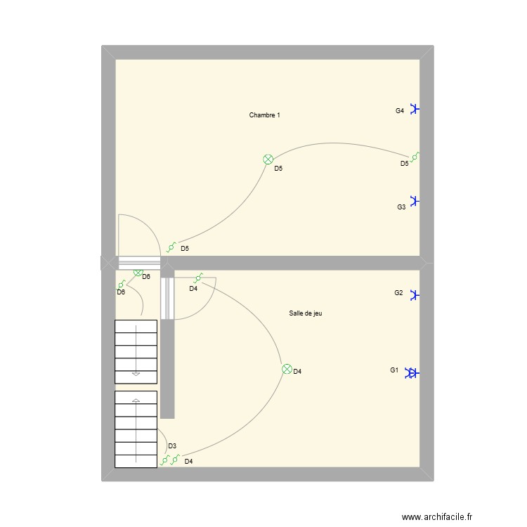 Mela +1. Plan de 2 pièces et 43 m2