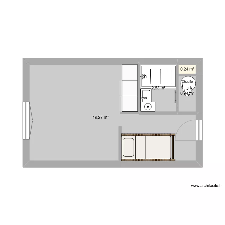 3 LYS new. Plan de 4 Pièces et 23 m²